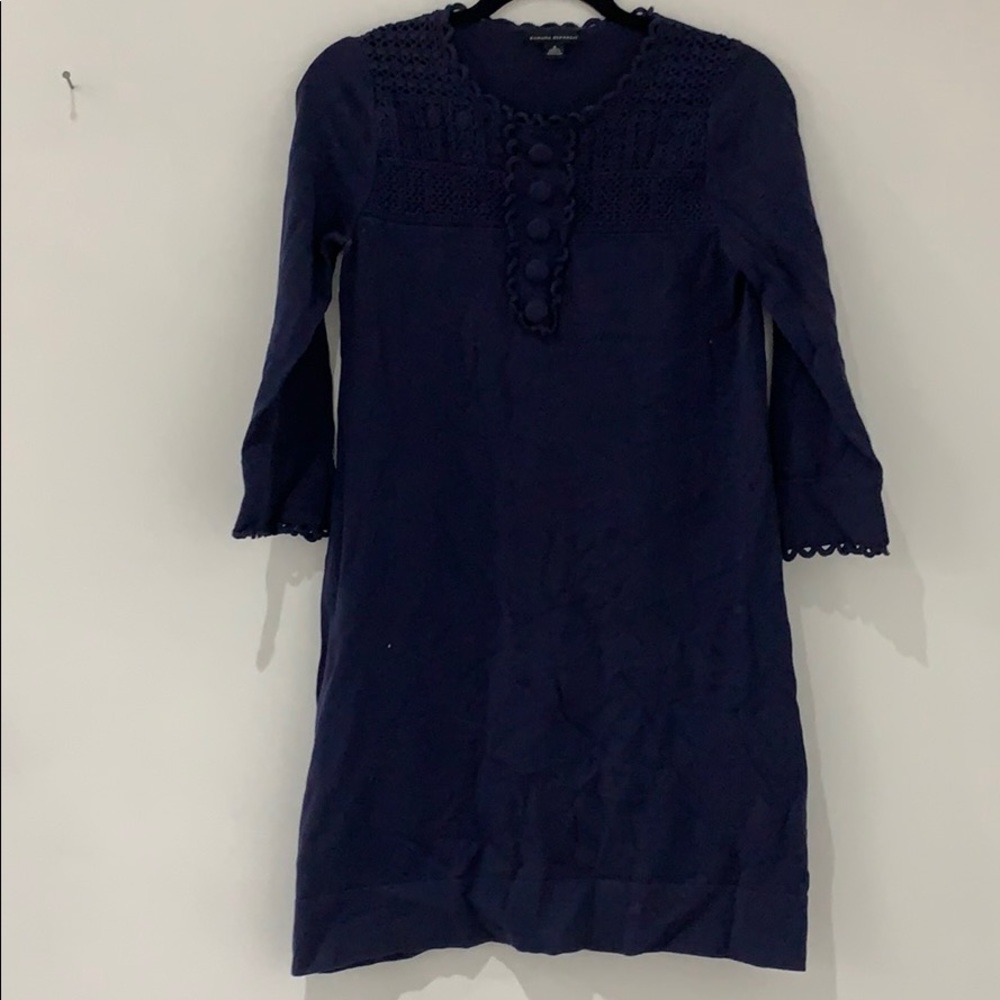 Crochet detail banana republic. Navy sweater dress